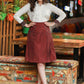 Exquisite Cotton Indo-Western Office Wear Formal Skirt with Ajrakh Detailing and Shirt Optional