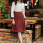 Exquisite Cotton Indo-Western Office Wear Formal Skirt with Ajrakh Detailing and Shirt Optional