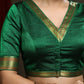 Beautiful Dark Green Khun Lace Highlighted Blouse