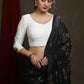 White Cotton Silk Kutch Embroiderd Patch Work Blouse