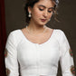 White Cotton Silk Kutch Embroiderd Patch Work Blouse