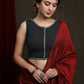 Elegant Black Line Ikkat Sleeveless Blouse