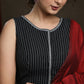 Elegant Black Line Ikkat Sleeveless Blouse
