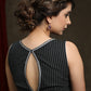 Elegant Black Line Ikkat Sleeveless Blouse