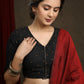 Hand Embroidered Black Cotton Silk blouse