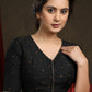 Hand Embroidered Black Cotton Silk blouse