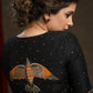 Hand Embroidered Black Cotton Silk blouse