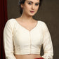 Hand Embroidered Off White Cotton Silk blouse
