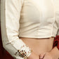 Hand Embroidered Off White Cotton Silk blouse