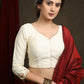 Hand Embroidered Off White Cotton Silk blouse