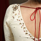 Hand Embroidered Off White Cotton Silk blouse