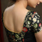 Beautifully Designed Black Brocade & Cotton Silk Combination Blouse
