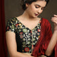 Beautifully Designed Black Brocade & Cotton Silk Combination Blouse