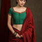 Beautiful Forest Green Kutch Mirror work Cap Sleeve Blouse