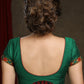 Beautiful Forest Green Kutch Mirror work Cap Sleeve Blouse