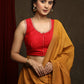 Red Cotton Silk Lace Highlight Sleeveless Cotton Silk Blouse