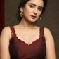 Smart Brown Cotton Silk Blouse
