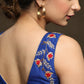 Classsy Blue Hand Embroidered Sleeveless Cotton Silk Blouse