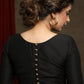 Black Thread Embroiderd Cotton Silk Blouse
