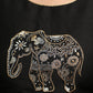 Black Thread Embroiderd Cotton Silk Blouse