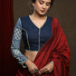 Smart Cotton Indigo Combination Full Sleeve Blouse