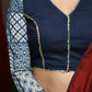 Smart Cotton Indigo Combination Full Sleeve Blouse