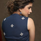 Pearl Hand Embroidered Cotton Indigo Blouse