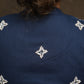 Pearl Hand Embroidered Cotton Indigo Blouse