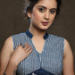 Pearl Hand Embroidered Cotton Indigo Blouse