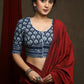 Stylish Cotton Indigo Combination Blouse