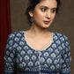 Stylish Cotton Indigo Combination Blouse