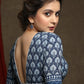 Stylish Cotton Indigo Combination Blouse