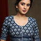 Stylish Cotton Indigo Combination Blouse