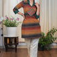 Graceful Ikat Combination tunic With Hand made Kutch Mirror Work Embroidery