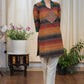 Graceful Ikat Combination tunic With Hand made Kutch Mirror Work Embroidery