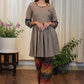 Cement Color Cotton Tunic With Ajrakh Combination and classy Buttons