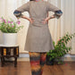 Cement Color Cotton Tunic With Ajrakh Combination and classy Buttons