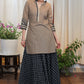 Cement Colour Cotton Tunic with beautiful Fine embroidery pattern