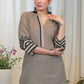 Cement Colour Cotton Tunic with beautiful Fine embroidery pattern