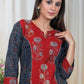 Elegant Cotton Ajrakh Combination Tunic with Moti work