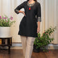 Classy Black Cotton Tunic with Pure Banarasi Details