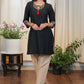 Classy Black Cotton Tunic with Pure Banarasi Details