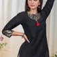 Classy Black Cotton Tunic with Pure Banarasi Details