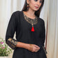 Classy Black Cotton Tunic with Pure Banarasi Details