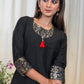 Classy Black Cotton Tunic with Pure Banarasi Details