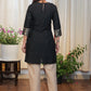 Classy Black Cotton Tunic with Pure Banarasi Details