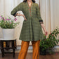Trendy Green Ajrakh Tunic With Beautiful Handmade Kutch Mirror Embroidery