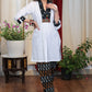 Off white Cotton Handloom Tunic With Ikat and Hand Made Kutch Mirror Work