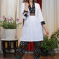 Off white Cotton Handloom Tunic With Ikat and Hand Made Kutch Mirror Work