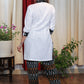 Off white Cotton Handloom Tunic With Ikat and Hand Made Kutch Mirror Work